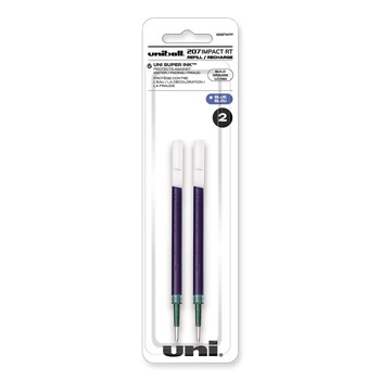 uni-ball 65874PP 207 Impact RT Gel Bold 1 mm Conical Tip Pen Refills - Blue Ink (2/Pack)