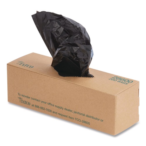 Trash Bags | Tatco 28600 Dog Waste Bags Open-Face 0.5 gal 8-in x 13-in Black Perforated Roll 200 Bags/Roll 10 Rolls/Carton image number 0