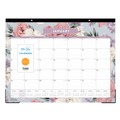 Bulletin Boards | Blue Sky BLS144086 22 in. x 17 in. 12-Month (Jan-Dec): 2026 Tula Monthly Desk Pad Calendar - Floral Artwork, White/Purple/Pink Sheets, Black Headband image number 1