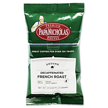 PapaNicholas Coffee 25186 Premium Coffee - Decaffeinated French Roast (18/Carton)