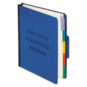FILE FOLDERS | Pendaflex SER-1-BL 2 in. Expansion 5 Dividers 2 Fasteners Letter Size Vertical-Style Personnel Folders - Blue Exterior