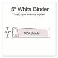 Binders | Cardinal 26350 11 in. x 8.5 in. 5 in. Capacity 3 Rings XtraLife ClearVue Non-Stick Slant-D Ring Binder - White image number 2