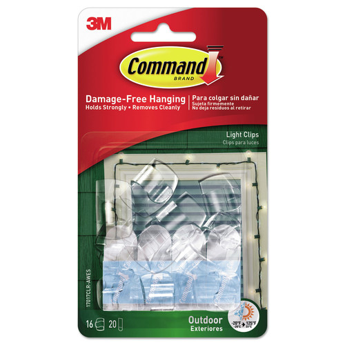 Wall Racks & Hooks | Command 17017CLR-AWES Small Plastic All Weather Hooks and Strips - Clear (24/Pack) image number 0