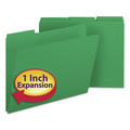 File Folders | Smead 21546 1/3-Cut Tabs Assorted Letter Size 1 in. Expansion Recycled Heavy Pressboard Folders - Green (25/Box) image number 4