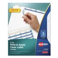 Back to School Sale | Avery 11435 Index Maker 11 in. x 8.5 in. 3-Tab Print and Apply Clear Label Dividers - White/White Tabs (5/Pack) image number 0