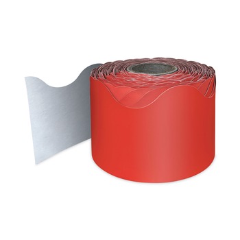 Carson-Dellosa 108465 2.25 in. x 65 ft. Rolled Scalloped Borders - Red