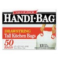 Trash Bags | Handi-Bag 1516848 13 Gallon 0.6 Mil, 24 in. x 27.4 in. Drawstring Kitchen Bags - White (300/Carton) image number 1
