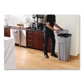 Trash & Waste Bins | Rubbermaid Commercial 2143862 Universal Square Trash Can with Swing Lid 23 gal Plastic Gray image number 1