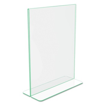 OFFICE PRESENTATION SUPPLIES | Deflecto 5991790 8.5 in. x 11 in. Insert Superior Image Premium Green Edge Sign Holders - Clear/Green