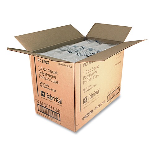 Food Trays, Containers, and Lids | Fabri-Kal 000000000009505194 1.5 oz. Squat Plastic Portion Cups - Translucent (10/Carton) image number 0