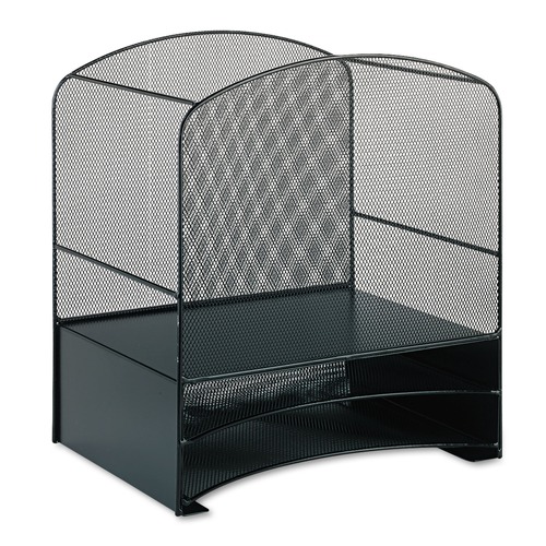 Just Launched | Safco 3260BL Onyx Mesh Desktop Hanging File With Two Horizontal Trays - Letter, Black image number 0