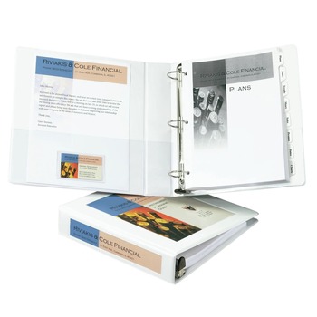 Avery 68060 11 in. x 8.5 in. 1.5 in. Capacity 3 Rings Framed View Heavy-Duty Binders - White