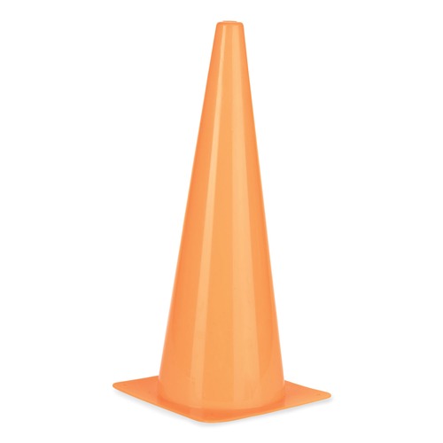 Floor Signs & Safety Signs | Champion Sports TC18 8 in. x 8 in. Base 18 in. Tall High-Visibility Plastic Cones - Florescent Orange image number 0