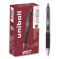 Pens | uni-ball 61256 Signo 207 0.5 mm Retractable Gel Pen - Blue Ink/Smoke/Black/Blue Barrel/Fine (1-Dozen) image number 0