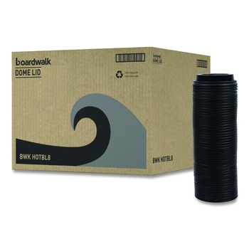 Boardwalk BWKHOTBL8 Plastic Hot Cup Lids for 8 oz. Hot Cups - Black (1000/Carton)