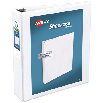 Avery 19701 11 in. x 8.5 in. 3 Rings 2 in. Capacity Showcase Economy View Binders with Slant Rings - White