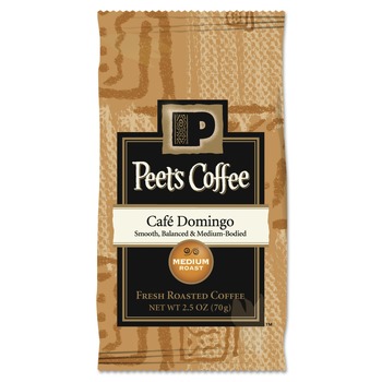  | Peet's Coffee & Tea 504918 2.5 oz. Frack Pack Coffee Portion Packs - Cafe Domingo Blend (18/Box)