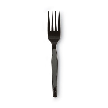 Dixie FM517 Heavy Mediumweight Plastic Forks - Black (1000/Carton)