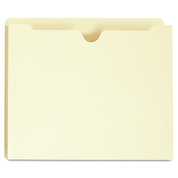 FILE JACKETS AND SLEEVES | Universal UNV73500 Deluxe Reinforced Straight Tab File Jackets with 1 in. Expansion - Letter Size, Manila (50/Box)