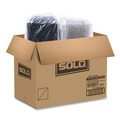 Food Trays, Containers, and Lids | SOLO 919017-PM94 11.5 in. x 8 in. MPS Plastic Hinged Lid Dinner Box - Black/Clear (100/Carton) image number 6