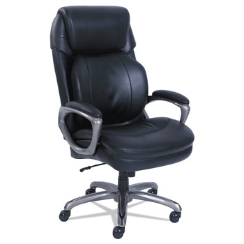 PRODUCTS | SertaPedic 48964 Supports Up to 400 lbs. 19 in. to 22 in. Seat Height Cosset Big and Tall Executive Chair - Black Seat/Back, Slate Base