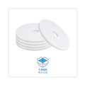 Cleaning & Janitorial Accessories | Boardwalk BWK4015WHI 15 in. Diameter Polishing Floor Pads - White (5/Carton) image number 3