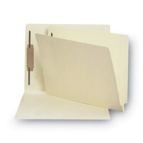 File Folders | Smead 34210 End Tab 14-pt Manila Fastener Folders with Reinforced Straight Tabs - Letter Size/Manila Exterior (50/Box) image number 0