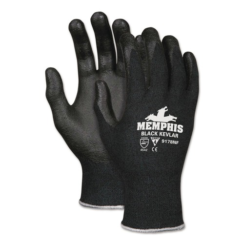 Disposable Gloves | MCR Safety 9178NFL 9178NF Kevlar/Nitrile Foam Gloves - Black/Large (1-Pair) image number 0
