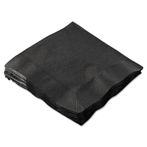  | Hoffmaster 180313 9-1/2 in. x 9-1/2 in. 2-Ply Beverage Napkins - Black (1000/Carton) image number 0