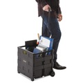 Back to School Sale | Universal UNV14110 18-1/4 in. x 15 in. x 18-1/4 in. to 39-3/8 in. Collapsible Mobile Storage Crate - Black image number 8