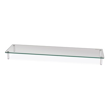 PRODUCTS | Kantek MS380 39.4 in. x 10.2 in. x 3.25 in. Supports 60 lbs. Extra Wide Glass Monitor Riser - Clear