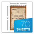Notebooks & Pads | TOPS 74690 Second Nature 6 in. x 9 in. Sheets Gregg Rule Recycled Notepads - Brown Cover image number 1