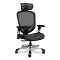 Office Chairs | Alera ALEMV41BME18 17.24 in. to 20.98 in. Seat Height Support Up to 275 lbs. Minerva Ergonomic Mesh Swivel Task Chair - Black Seat/Back, Silver Base image number 0