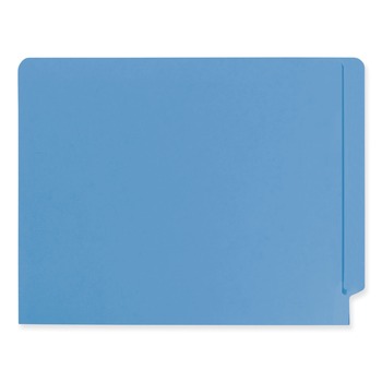 Smead 25010 Straight Tabs Letter Size 0.75 in. Expansion Shelf-Master Reinforced End Tab Colored Folders - Blue (100/Box)
