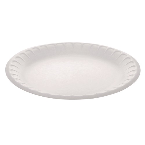 Bowls and Plates | Pactiv Corp. YTH10009STEC 9 in. Diameter Placesetter Satin Non-Laminated Foam Dinnerware Plate - White (500/Carton) image number 0