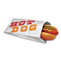 Just Launched | Bagcraft 300455 "Hot Dog" Label 3.5 in. x 8.5 in. Foil Single-Serve Bags - Silver (1000/Carton) image number 1