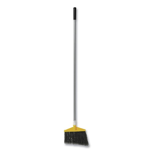Brooms | Rubbermaid Commercial FG638500GRAY 48.78 in. Handle Angled Large Broom - Silver/Gray image number 0