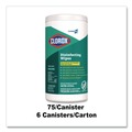 Disinfectants | Clorox 15949 7 in. x 8 in. 1-Ply Disinfecting Wipes - Fresh Scent, White (75/Canister, 6 Canisters/Carton) image number 1