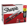 Permanent Markers | Sharpie 1884739 Fine Tip Permanent Marker Value Pack with S-Gel 0.7 mm Black Ink Pen - Black (36/Pack) image number 3