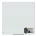 White Boards | U Brands 3971U00-01 35 in. x 35 in. Magnetic Glass Dry Erase Board Value Pack - Frosted White image number 0