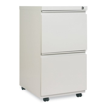 Alera ALEPBFFLG 14.96 in. x 19.29 in. x 27.75 in. 2-Drawer File Pedestal with Full-Length Pull - Light Gray