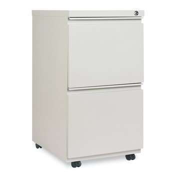 Alera ALEPBFFLG 14.96 in. x 19.29 in. x 27.75 in. 2 Legal/Letter-Size File Drawers Left or Right File Pedestal with Full-Length Pull - Light Gray