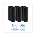 Trash & Waste Bins | Boardwalk W4832YKKR01 24 in. x 32 in. 16 gal. 1 mil Perforated Roll Low-Density Waste Can Liners - Black (150/Carton) image number 3