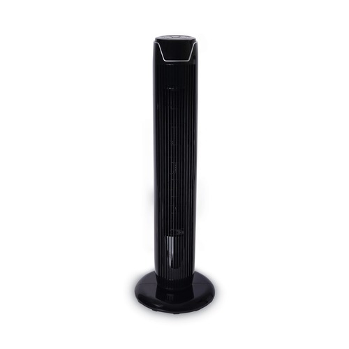 Desk Fans | Alera ALEFAN363 36 in. 3-Speed Oscillating Plastic Tower Fan with Remote Control - Black image number 0