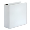Binders | Universal UNV30754 4 in. Capacity 11 in. x 8.5 in. 3 Rings Deluxe Easy-to-Open D-Ring View Binder - White image number 0