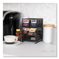 Breakroom Supplies | Mind Reader MMTDR5-BLK 6.75 in. x 7 in. x 10 in. 5-Compartment Network Collection Tea Countertop Organizer - Black image number 4