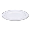 Bowls and Plates | WNA RSM101210WS 10.25 in. Diameter Masterpiece Plastic Plates - White/Silver (120/Carton) image number 2