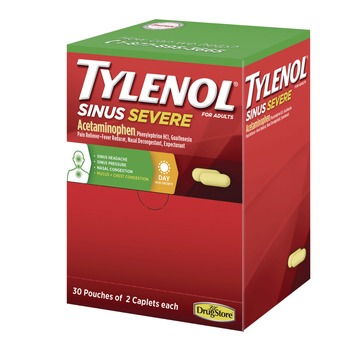 Tylenol 64578 Sinus Severe Acetaminophen Daytime Pain Reliever Caplet (30/Box)