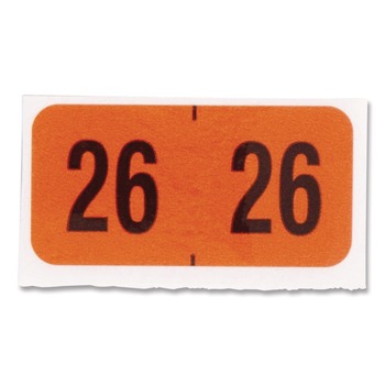 DIVIDERS AND TABS | Smead 68326 Yearly End Tab File Folder Labels 0.75 x 1.5 Orange 500/Roll