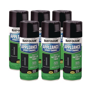 Rust-Oleum 7886830 Specialty Appliance Epoxy Spray Paint, Gloss Black, 12 oz Aerosol Can, 6/Carton